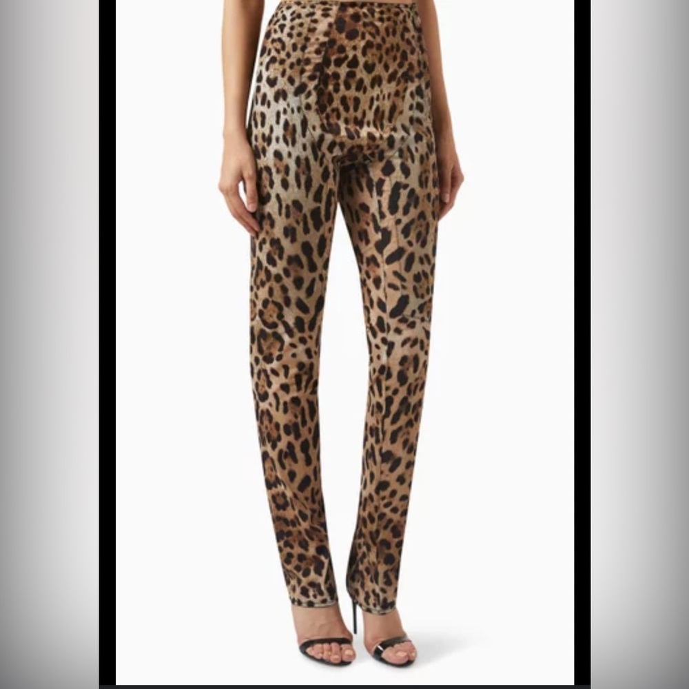 Dolce & Gabbana Animal Print Straight Leg Pants
